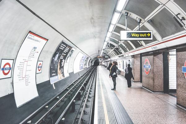 Empty London underground platform