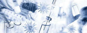 Syringes and other laboratory utensils related to COVID-19