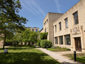 Front of St Anne's College in the sunshine