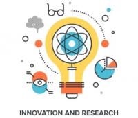 research and innovation lightbulb small graphic