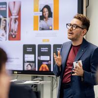 Dr Francesco Rampazzo addresses an audience