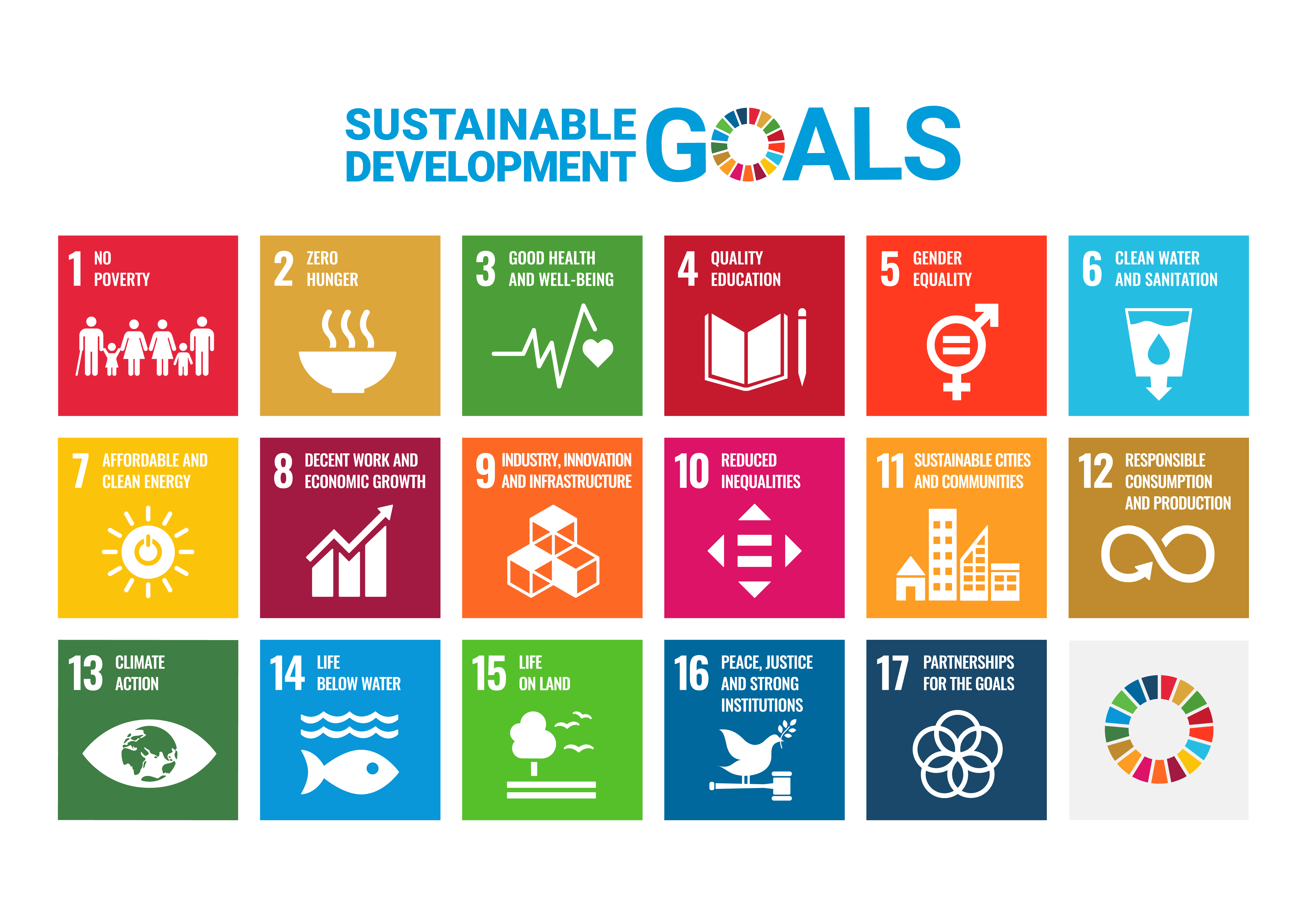 17 UN SDGs grid