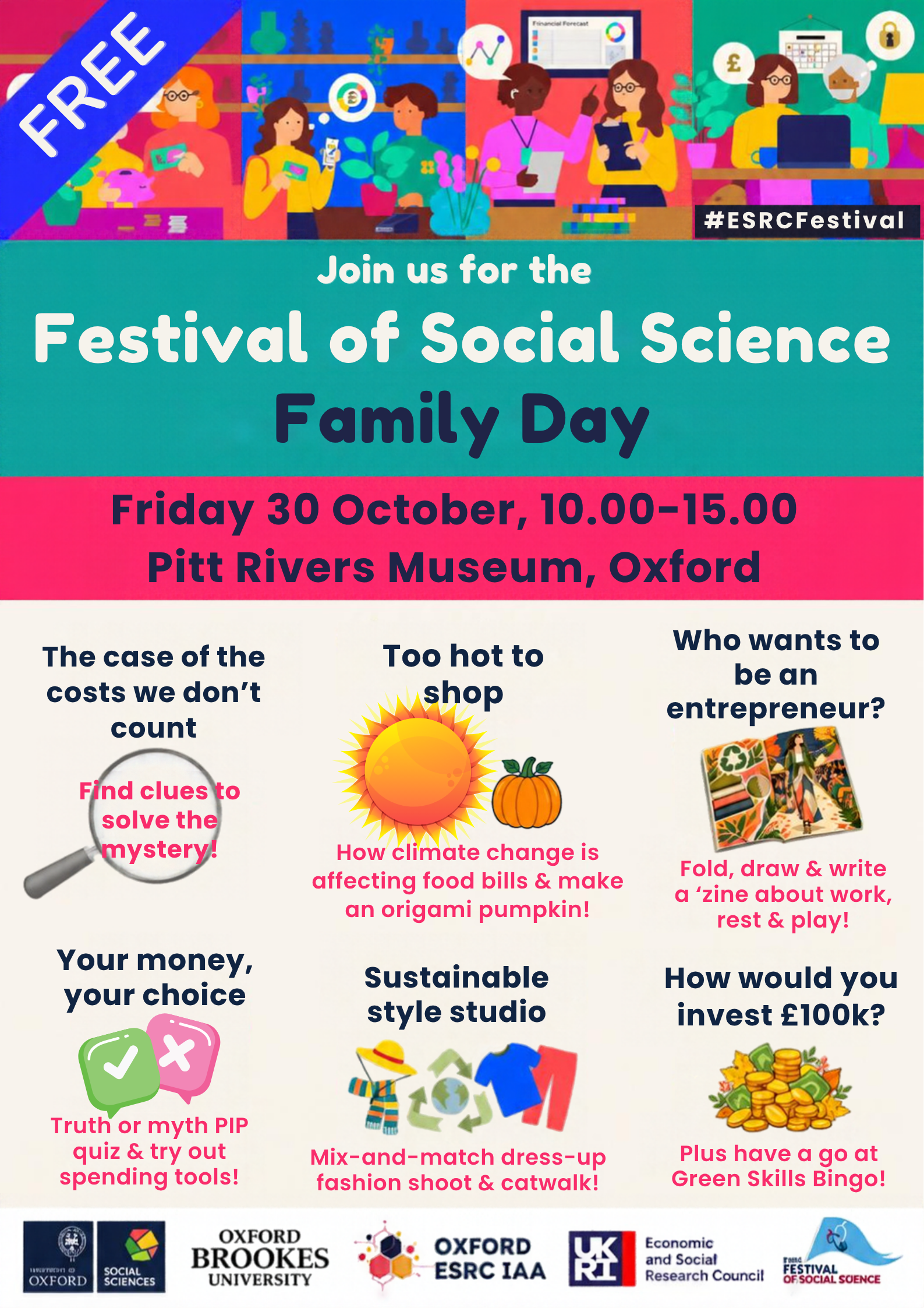 Branded poster with list of activities 