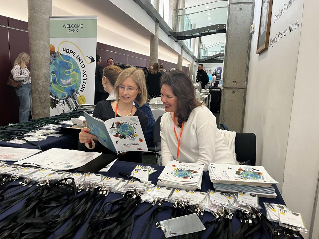 The welcome desk at Hope into Action conference