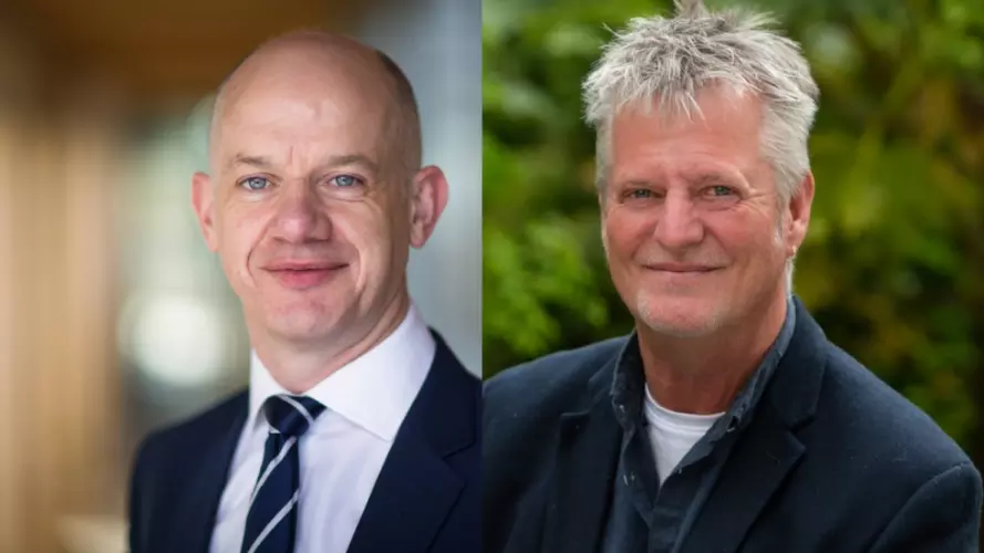 Side-by-side profile shots of Paul Chapman and Steve Strand.