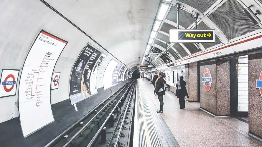 Empty London underground platform