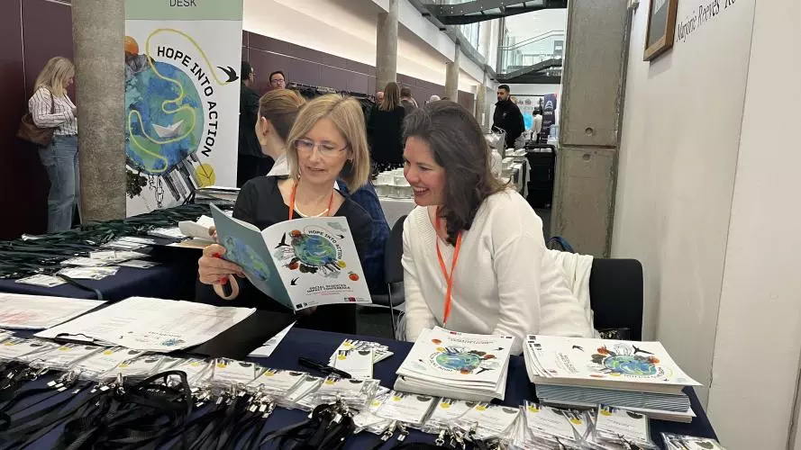 The welcome desk at Hope into Action conference
