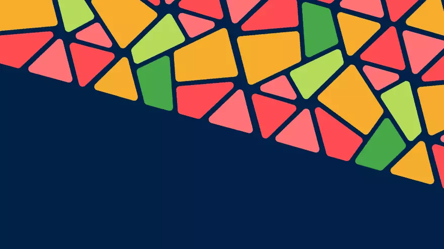A graphic image of bright, multi coloured irregular segments.