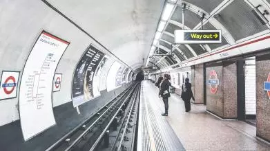 Empty London underground platform