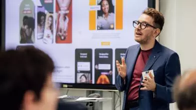 Dr Francesco Rampazzo addresses an audience