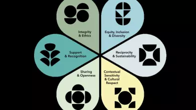 six petalled flower representation of the responsible keei framework 
