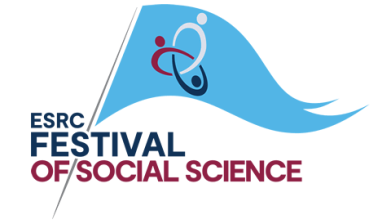 Festival of Social Science logo with a light blue triangular flag