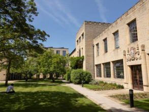 Front of St Anne's College in the sunshine