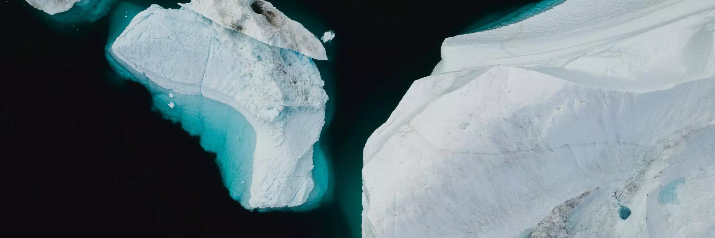 Aerial view of melting ice
