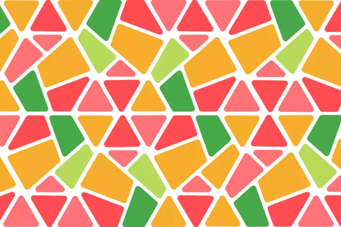 A graphic image of bright, multi coloured irregular segments.